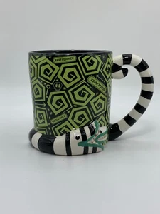 Beetlejuice Sandworm Ceramic Mug Halloween Green Striped Hand Wash No Microwave - Picture 1 of 10