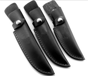 knife blade sheath cover box scabbard case bag cow leather handmade black A1041