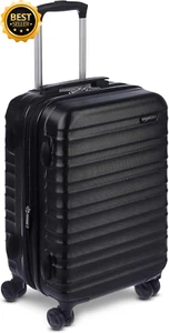 Hardside Expandable Spinner Carry-On Suitcase 55cm Black Lightweight Durable - Picture 1 of 12