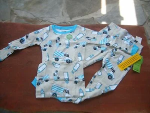 LEVERET $36 TODDLER 3 YR 100% ORGANIC COTTON 2 PIECE PJ - CUTE MILK TRUCK DESIGN - Picture 1 of 4