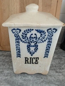 Bote de arroz de cerámica con tapa Unigue vintage - Imagen 1 de 12