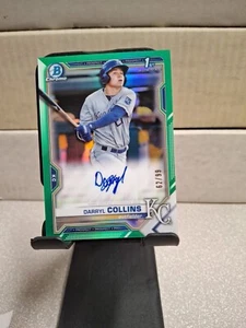 2021 BOWMAN DARRYL COLLINS 1ST BOWMAN CHROME GREEN REFRACTOR AUTO #CPA-DC 62/99 - Picture 1 of 2