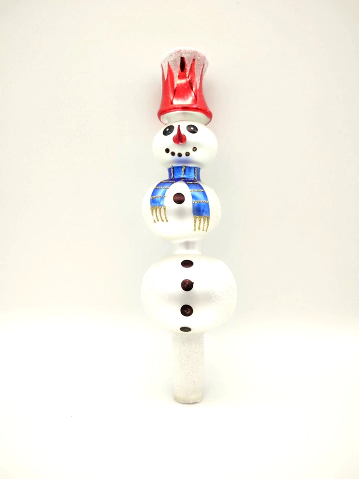 Christbaumspitze Schneemann aus Glas, Baumspitze Christbaumschmuck (VO1720) - Bild 1 von 1