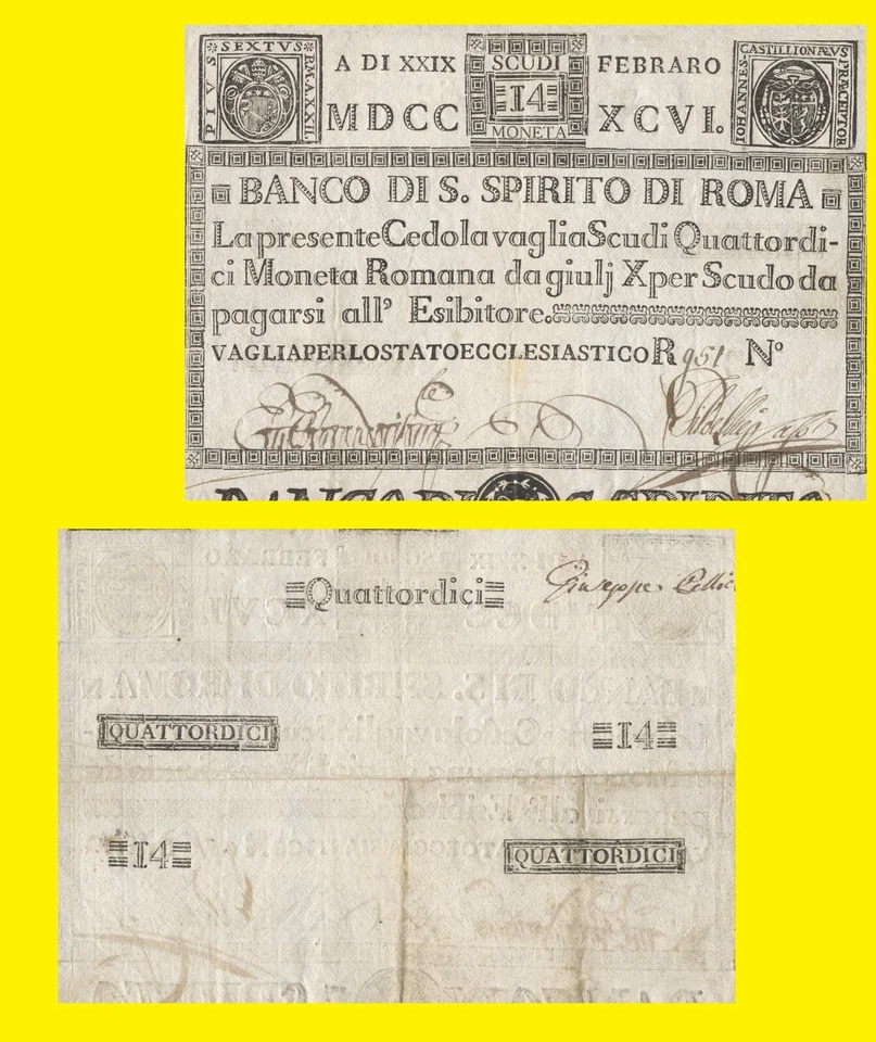 Vatikan  Italien  14  Scudi 1796   / Copy - Image 1 of 1