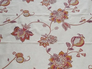 JOHN LEWIS "ZEPHORA" 2.3 metres curtain fabric remnant EMBROIDERY FLORAL PAPRIKA - Picture 1 of 5