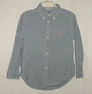 Usada en Excelente Condición Ralph Lauren Niños Azul y Blanco Guinga Camisa de Vestir Con Botones Talla 3/3T - Imagen 1 de 3
