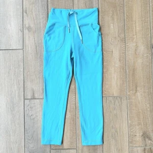 Lululemon Damen Will kurze Leggings Spry blau Kordelzug hohe Taille 23” Größe 4 - Bild 1 von 8