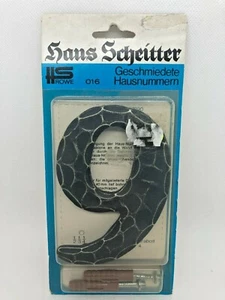 HS Rowe - Hausnummer 6 Sechs / 9 Neun Geschmiedet Schwarz Silber Metall 12cm 016 - Bild 1 von 1