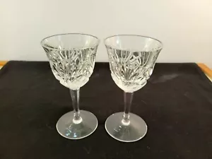 Set 2 Bicchieri Gorham Crystal Claret Vino Cordial Legno Ciliegio Trasparente Barware - Foto 1 di 7