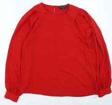 Dorothy Perkins Womens Red Polyester Basic Blouse Size 12 High Neck
