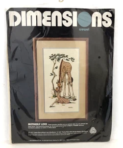 Dimensions #1271 Motherly Love Giraffes Crewel Stickpackung Linda Powell 1984 - Bild 1 von 6
