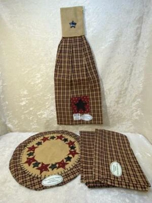 4 Piece Park Designs My Country Home Kitchen Set Accent Mat Hand Towel Napkins - Image 1 of 4
