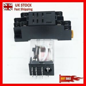 New 240V AC 8Pin Coil General Purpose Relay DPDT With Socket Base Included UK~