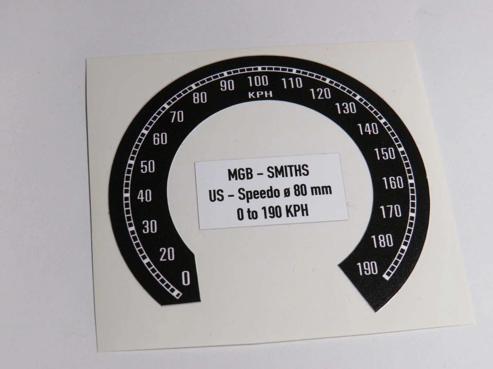 Autocollant de conversion compteur SMITHS MPH en KPH pour MG B / MGB GT ø 80 - Bild 1 von 1