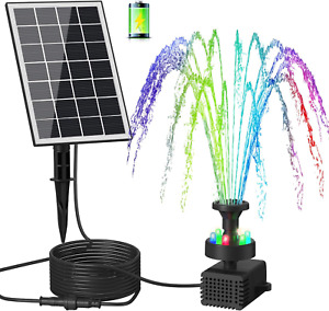 Solar Fountain with 2000 Battery - Work on Cloudy Days - 2023 Upgrade 3.5W Glass