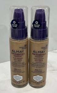 2 Almay Age Essentials Makeup Multi-Benefit SPF 15 - 150 Medium Cool - 1 oz - Picture 1 of 2
