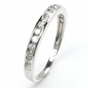 PT900 Platinum Half Eternity Ring Diamond 0.47CT 13.5 2.5g Womens Used - Picture 1 of 7