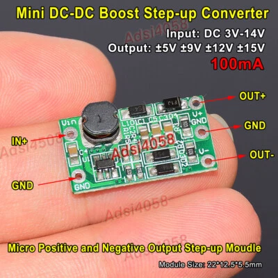 DC-DC Boost Step Up Converter Dual Output ±5V ±9V ±12V ±15V Mini Power Module - Image 1 of 4