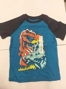 Jumping Beans BLUE Tee ShIrt SIZE 4 Short Sleeves DINOSAURS 🦕 THEME UHL - Picture 1 of 2