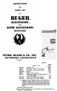 Ruger 1967 Blackhawk & Super Blackhawk manual - Imagen 1 de 1