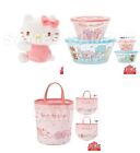 Sanrio Characters Lot Of 3 Containers Plush Clip Round Tote Lottery Kuji Prizes