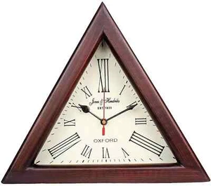 Dreieck Holzuhr 12 cm Holz Dreieck Wanduhr Wanddeko - Bild 1 von 4