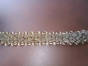 25YDS x 3/4" CHIC BRAID BOMAR Camelot Chocolate brown chenille gold #5 - Picture 1 of 1