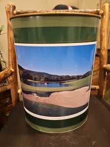 Vintage Metal The Green Brier Course White Sulphur Springs West VA Waste Basket - Picture 1 of 8