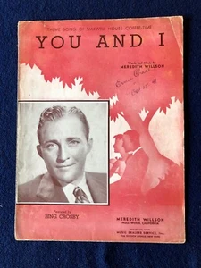 Partitura musical vintage de 1941 ""Tú y yo" de Maxwell House Coffee Time/Bing Crosby - Imagen 1 de 4