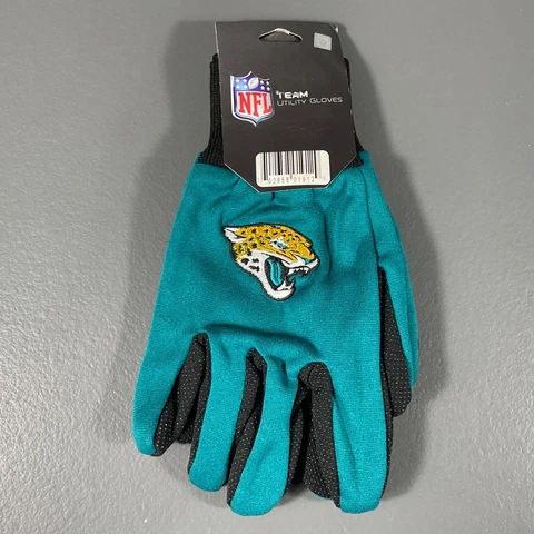 Jacksonville Jaguars NFL Football Two Tone Utility Gloves Black Team Logo Sport Cover