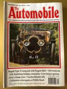 The Automobile Magazine Dec 1993 Cover Type 13 Bugatti - Imagen 1 de 2