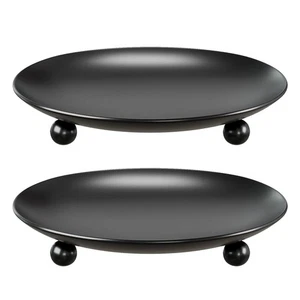 Apsvwys Black Candle Holders for Pillar Candles, Set of 2 Premium Metal Candl... - Picture 1 of 8