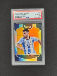 Panini Soccer Select 2016-17 Sergio Aguero /75 Orange Prizm PSA 10 - Picture 1 of 2