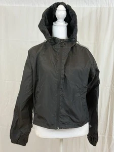 NWOT Garage Short Black Windbreaker With White Stripes On Sleeves, Size TP/XS - Picture 1 of 10