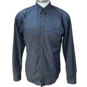 Craft And Flow Shirt Adult Men Sz Medium Black Gold Squares Long Sleeve 1252. P4 - Picture 1 of 10