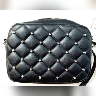 Nuevo con etiquetas Mini Bolso Acolchado Rebecca Minkoff Negro y Plateado Noche Vacaciones Foto 1 de 4
