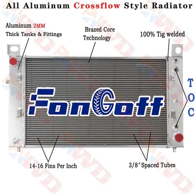 Aluminum Radiator For 1999-2013 Chevy Silverado / GMC Sierra 1500 Yukon — 第 1/4 张图片