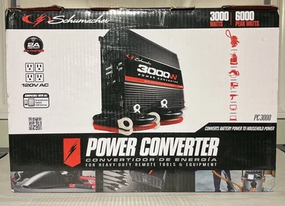 Schumacher 3000W 12V Batería a 120V CA Modificado Sinusoidal Inversor PC-3000 NUEVO Foto 1 de 4