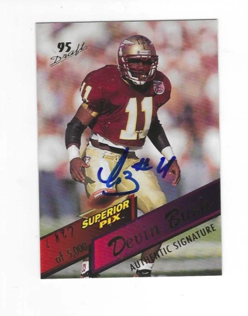 Signed DEVIN BUSH Florida State Seminoles 1995 Superior Pix Card #29 w/COA - Image 1 of 1