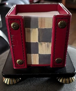 Mackenzie Childs Courtly Check Smaltato Post It Porta Banconote con Post-it Originale - Foto 1 di 10