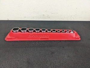 #bm192 Snap-on Tools USA 11pc 3/8" Drive SAE 12pt Shallow Socket Set 211FY - Picture 1 of 17