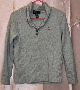 Polo Ralph Lauren Boys Size 4t Gray Sweater Crew Neck Quarter Zip - Picture 1 of 10