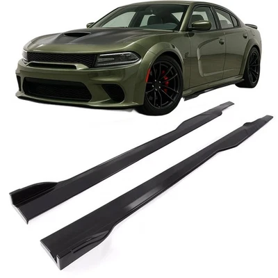 Side Skirt Body Kit For Dodge Charger SRT 15-23 Rocker Panels Extension Splitter Foto 1 de 4