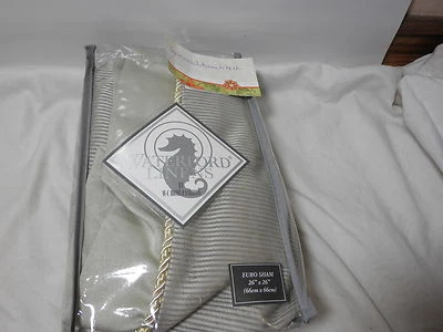 Nueva ropa de cama Waterford almohada europea falsa KERRIGAN 26x26 crema/taupe Foto 1 de 4