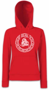 Odhins Horns II Damen Hoodie Kapuzenpullover Valhalla Viking Vikings Odin Symbol - Picture 1 of 1