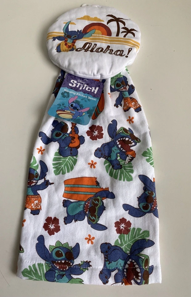 Disney Lilo Stitch Aloha Kitchen Hanging Towel Cute Hawaii