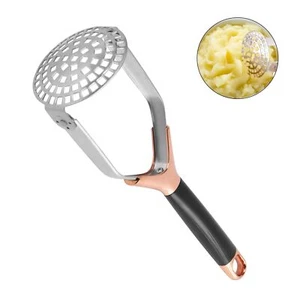 Potato Masher Folding Stainless Steel Non Stick Nonslip 12 Inch Long Handle Heav - Picture 1 of 7