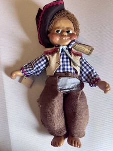 Naber Kids 18" 1988 Vintage #1317 Signed WALTER Cowboy Carved Wood Boy Doll COA - Picture 1 of 22