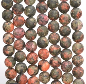 8MM ORANGE BROWN MATTE JADE GEMSTONE ROUND LOOSE BEADS 15" - Picture 1 of 4