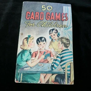 Vtg 50 Card Games for Children Book Quinn 1946 Hearts Fish War Old Maid T-1 - Picture 1 of 4